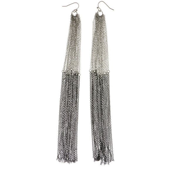 Bebe black and silver shoulder duster earrings - Picture 2 of 4